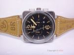 Replica Bell Ross BR03-94 Black Chronograph Brown Leather Watch